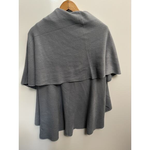 Look by M Everyday Cape Cardigan Blue Knit Casual One Size Fits Most - Picture 6 of 8